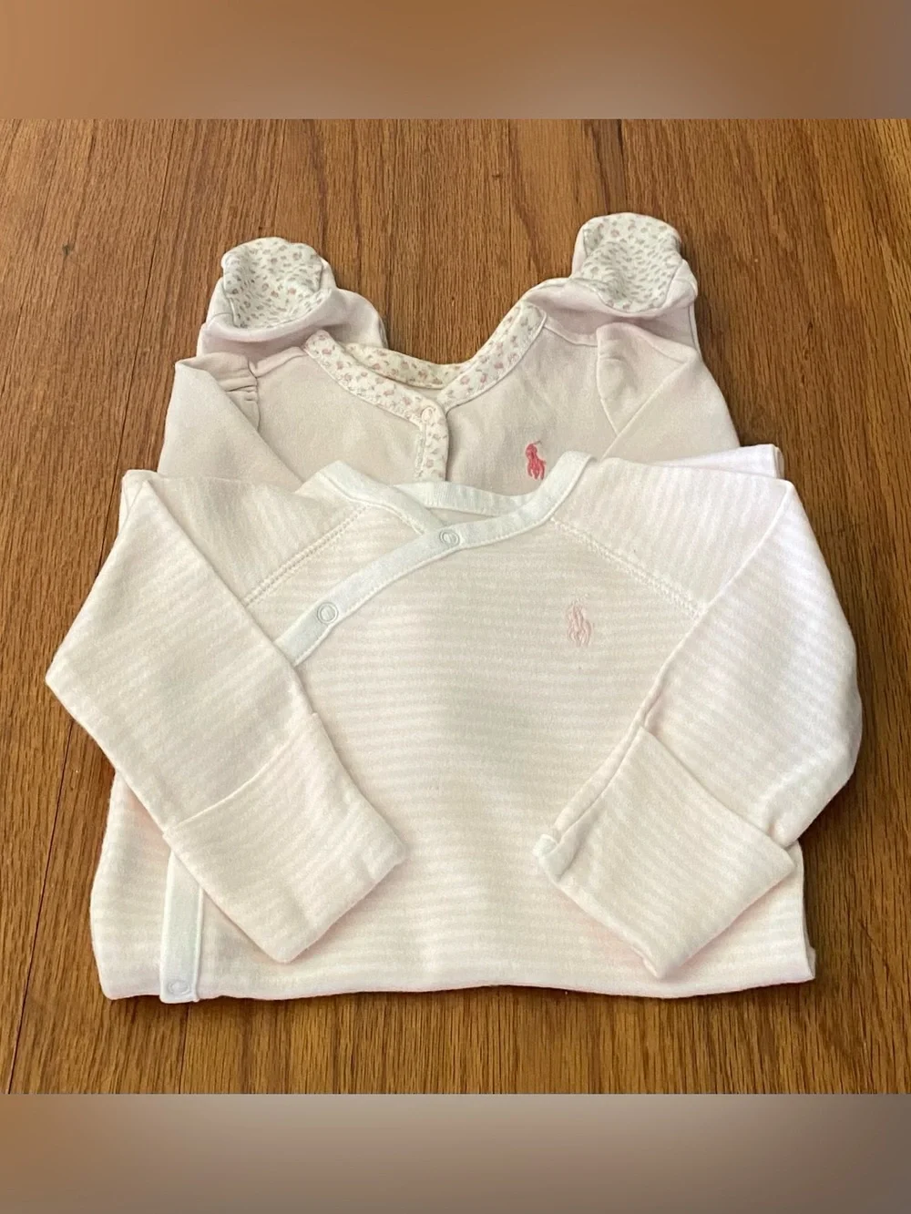 Ralph Lauren Floral Trim and Striped Coveralls Baby Set
